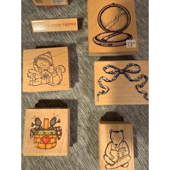 New Lot Rubber Stamps Crafting Large Size Various Handmade Crafts 9 Different - Picture 3 of 3